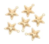 Sewroro 6pcs Stainless Steel Star Charms Pendants for DIY Necklace Bracelet Keychain Making Five Pointed Pendants for Handicraft Jewelry Creation and Personal Style Accessories