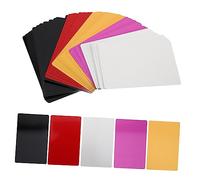 Sewroro 80pcs Blank Metal Business Cards Aluminum for Engraving Multi Color Including Gold Purple Silver Green Black Rose Gold Blue Red Polished Name Plates for DIY Custom Identity Tags