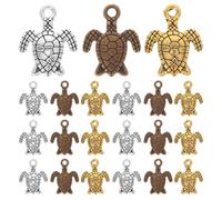 Sewroro 80pcs Vintage Alloy Tortoise Pendants for Jewelry Making Durable and Stylish Sea Turtle Charms for Earrings Necklaces Bracelets and Keychains Colors