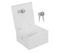 Sewroro 86 Type Wall Plate Lock Box 65Mm High White Iron Socket Protective Cover with Key Lock Safety Plug Protector and Waterproof for Home and Outdoor Use