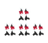 Sewroro 8pairs Halloween Devil Wings Hair Clips Kawaii Spooky Barrettes for Cosplay Party Black and Red Bat Wing Hair Accessories Cute Side Clips for DIY Decorations