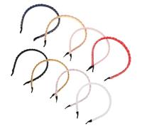 Sewroro 8Pcs Bridal Braid Hair Headbands for Women and, Beaded Simulated Braid Hairbands for Wedding, Bridesmaid and Special Occasion Hair Accessories