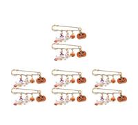 Sewroro 8pcs Halloween Pumpkin Brooch Pins Cartoon Gothic Skull Lapel Pins Alloy Enamel Halloween Spooky Ghost Badge Accessories for Women S Costume and Party Decoration
