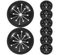 Sewroro 8Pcs Kitchen Sink Disposal Splash Guard Food Waste Garbage Disposal Stopper with Removable Silicone Baffle Black Splash Cover