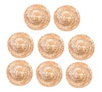 Sewroro 8pcs Mini Woven Straw Top Hats for Dolls Small Lightweight Decorative Craft Hats Handmade Doll Accessories for Photo Props Pretend Play Birthday