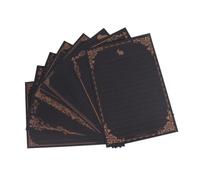 Sewroro 8Pcs Vintage Black Writing Paper Creative Stationery for Letter Writing Home Office School Use with Smooth Surface and Charming Patterns