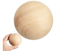 Sewroro 9cm Wooden Ball Solid Round Sphere DIY Project Supplies Unfinished Wood Orb for Crafts Painting Home Decor