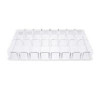 Sewroro Acrylic Makeup Organizer Storage Box with 16 Grids for Powder and Blush, Multi-purpose Cosmetic Holder, Easy to Move, for Home and Living Room Use