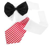 Sewroro Adjustable Red Pet Collar Bow Tie for Puppies and Cats, Breathable Polyester Material, for Birthday Party or Daily Walking the Dog, Portable Pet Bow Tie Collar