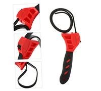 Sewroro Adjustable Rubber Strap Wrench with Ergonomic Handle Multifunctional Bottle and Jar Opener for Seniors and Arthritic Hands Comfortable Energy Saving Design Red Belt Wrench