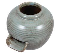 Sewroro Ancient Ceramic Waterfall Fountain Jar for Courtyard and Fish Tank, Small Kiln-glazed Tabletop Landscape Ornament with Circulating Water Flow, Outdoor Patio Zen Garden Decoration