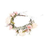 Sewroro Artificial Flower Hair Accessories Floral Head Garland for Wedding Bridal Headband Roses for Bridesmaids and Hawaiian-themed Events