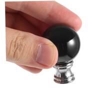 Sewroro Ball Lamp Finial Cap for Table and Floor Lamps and Decorative Knob Shade Top Accessory Elegant Black with Silver Base