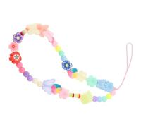 Sewroro Beaded Phone Lanyard Phone Charm Strap with Polymer Clay and Acrylic Star Moon Decorative Anti-lost Strap for Electronic Accessories and Backpack, Office Use, Bohemian Random Color