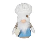 Sewroro Blue Christmas Chef Hat Gnome Doll Ornament, White Plush Christmas Cloth Doll Decor for Indoor Holiday Display, Lovely Rudolph Figurine for Festive Home Decoration