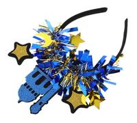 Sewroro Blue Glitter Star Headband for Women, Plastic Ramadan Eid Mubarak Hair Accessory with Castle and Star Design, Suitable for Long Term Wear and Multiple Uses at Eid Mubarak Party