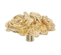 Sewroro Brass Gold Flower Cabinet Handles Vintage Drawer Pulls for Home Sturdy Peony Design Decorative Door Pulls for Kitchen Bathroom Antique Style Furniture Hardware