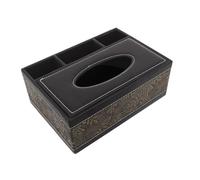 Sewroro Brown Pu Leather Multifunctional Tissue Storage Box Desktop Tissue Dispenser Nordic Retro Stylish Accent Enhanced Convenience for Kitchen and Bathroom