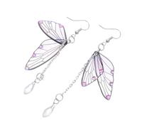 Sewroro Butterfly Earrings Dangle with Rhinestone Wings Lightweight Nature-inspired Jewelry for Women Comfortable Hook Design Vivid Color Sparkle for Parties and Cosplay