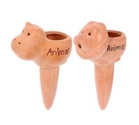 Sewroro Ceramic Animal-Shaped Self-Watering Tool 2pcs Lion Hippo Flower Watering Dropper for Home Garden Indoor Outdoor Plant Irrigation