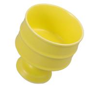 Sewroro Ceramic Candle Holder High Footed Dinner Candlestick Stand Versatile Dessert Cup for Wedding Party Church Home Decor Yellow