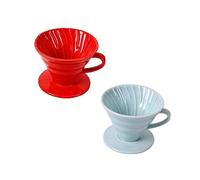 Sewroro Ceramic Coffee Dripper Cone Shape Reusable Filter Cup for People Handmade Durable Porcelain Coffee Strainer for Home Office Fine Mouth Design Prevents Drips