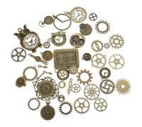 Sewroro Charms Bag Charms for Jewelry Making and Crafts 40pcs Retro Punk Style Delicate Steampunk Gears for Crafting Accessories