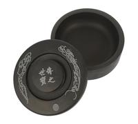 Sewroro Covered Chinese Inkstone for Calligraphy and Painting Sumi Ink Grinding Inkslab for Students and Artists Fine Craftsmanship Writing Ink Tray with Creative Design