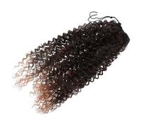 Sewroro Curly Drawstring Faux Ponytail Hairpiece for Women, Clip-In Synthetic Ponytail Extension in Brown T1B/30#, Lightweight Hairpiece Suitable for Parties and Everyday Wear