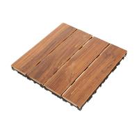 Sewroro Deck Tiles Interlocking Floor for Balcony Patio Outdoor Use Easy Installation Low Maintenance Weather Resistant Garden Flooring with Four Wood Wax Oil Strips