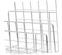 Sewroro Desktop File Holder for Desk with Robust Iron Construction Multiuse Mail Organizer and Book Shelf Elegant Silver Desktop Office Supplies Organizer for Tidy Workspace and File