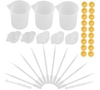 Sewroro DIY Silicone Measuring Cups Set for Epoxy Resin Casting Durable Mixing Tools Kit for Jewelry Making and Crafting Safe Handmade Silicone Mixing Cups for Artists and Beginners