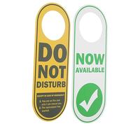 Sewroro Double Sided Do Not Disturb Sign PVC Door Hanger Tag for Office Hotel Clear Text Easy Mount Door Knob Privacy Hanging Decor