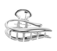 Sewroro Elegant Silver Alloy Hair Claw Clips for Women, Nonslip Barrette Hair Accessories with Secure Hold, Stylish and Simple Design for Ponytail and Everyday Hairstyles
