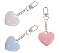 Sewroro Empty Eyeshadow and Blush Box Plastic and Metal Lightweight 3pcs Heart-Shaped with Mirror and Keychain Travel Makeup Case Versatile Storage for Women for DIY Cosmetics