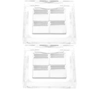 Sewroro Empty Eyeshadow Palettes Makeup Cosmetic Holding Plate 2 Sets 4X4Cm Square Delicate Acrylic Multi-Purpose Storage Easy to Carry for DIY