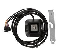 Sewroro External Pc Power Button Dual Usb and Dual Audio Ports Atx Desktop Computer Power Switch On/off Button for Pc Motherboard Black and Remote Start