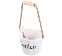 Sewroro Flower Pot, Simple and Elegant White Wooden Vintage with Comfortable Hand Feel and Rustic Style Gardening Flowerpot for Succulents, for Interior Decoration and Placing the Floor