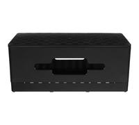 Sewroro Foldable Cable Management Organizer Box with Cover Safe Material Cord Holder for Desk Power Strips and Phone Charger Stylish Carbon Fiber Texture Black Cord Hider for Home and