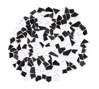 Sewroro Glazed Small Mosaic Tiles DIY Glazed Stone Assortment Black White Grey 200g Pack for Craft Hobbies and Home Decoration