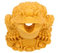 Sewroro Golden Toad Water Fountain Spout Small Orange Wealth Frog Tea Pet for Home Kitchen Pond Decor with Flowing Water Effect