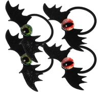 Sewroro Gothic Bat Wing Hair Ties Stylish Evil Eye Design for Women 4pcs Acrylic Material Hair Accessories that Embellish for Party and Cosplay