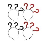 Sewroro Hair Accessories Eye-catching Design Creative Question Mark Headbands 4pcs Made of Fabric for Party and Festival Decor