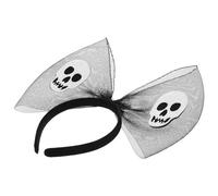 Sewroro Halloween Party Headband Chic and Fashionable Hair Accessory with Black Cloth Bow and Ghost Decoration for Dancing and Themed Parties, for Standing