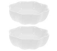 Sewroro Hamster and Chinchilla Feeding Bowls 2pcs Ceramic Wear-resistant Anti-spill Small Animal Bowls Washable for Household Use 2.76x2.76x0.94in
