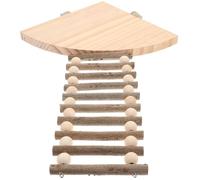 Sewroro Hamster Ladder Platform with Natural Wood Material for Dwarf Hamster and Guinea Pig, Sturdy Cage Landscape Décor for Safe Climbing and Playing