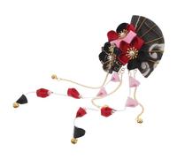 Sewroro Handcrafted Japanese Style Flower Fan Hair Clip with Tassel Traditional Kimono Barrette for Women and Lightweight Cosplay Photo Props and Festival Hair Ornament Accessories