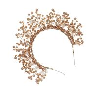 Sewroro Handmade Pearl Wedding Headband for Bride, Gold Luxury Pearl Hairband with Crown Design, Elegant Bridal Hair Accessory for Wedding, Birthday, and Party