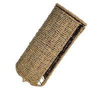 Sewroro Handwoven Seagrass Storage Basket with Lid, Round Tissue and Toilet Roll Holder Basket for Bathroom Organizer, Multi-Functional Natural Fiber Paper Towel Storage