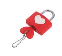 Sewroro Heart Padlock with Key Red Metal Love Lock for Couples Outdoor and Jewelry Box Lock Easy to Use Keepsake for Wedding Anniversary Valentine S Day Travel and Wishing Tree